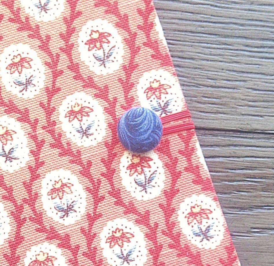 Fabric Covered Hardcover Notebook Composition Book Cover - Blue Swirls & Flowers