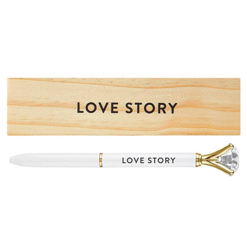 Estudio de diseño Santa Bárbara de Creative Brands - Caja de madera con bolígrafo con gemas - Historia de amor