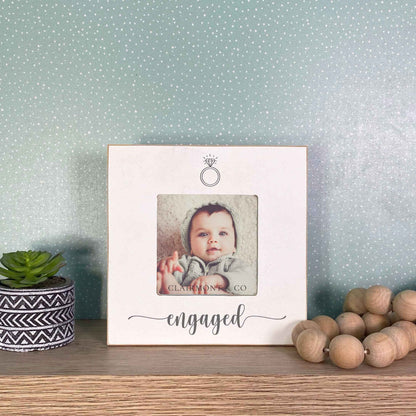 Engagement Picture Frame, Engaged with Ring- Wedding Gift