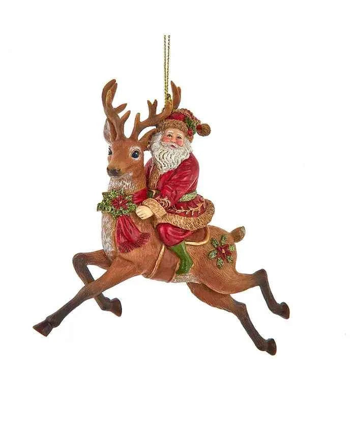 5.25" Oversizd Santa Ride Flyng Deer