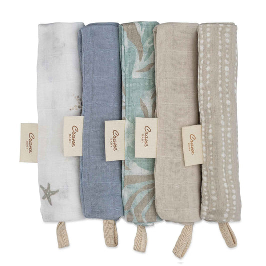 Crane Baby - Cove 5-pc. Wash Cloth Set (Sea Life)