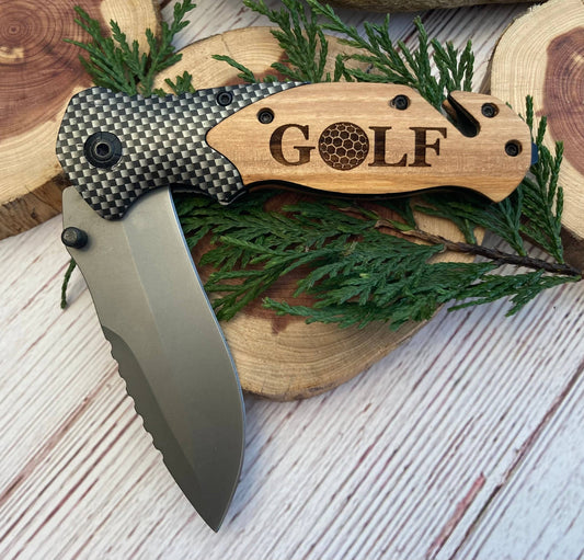 Just Golf Knife - Quail Tail Laser Art