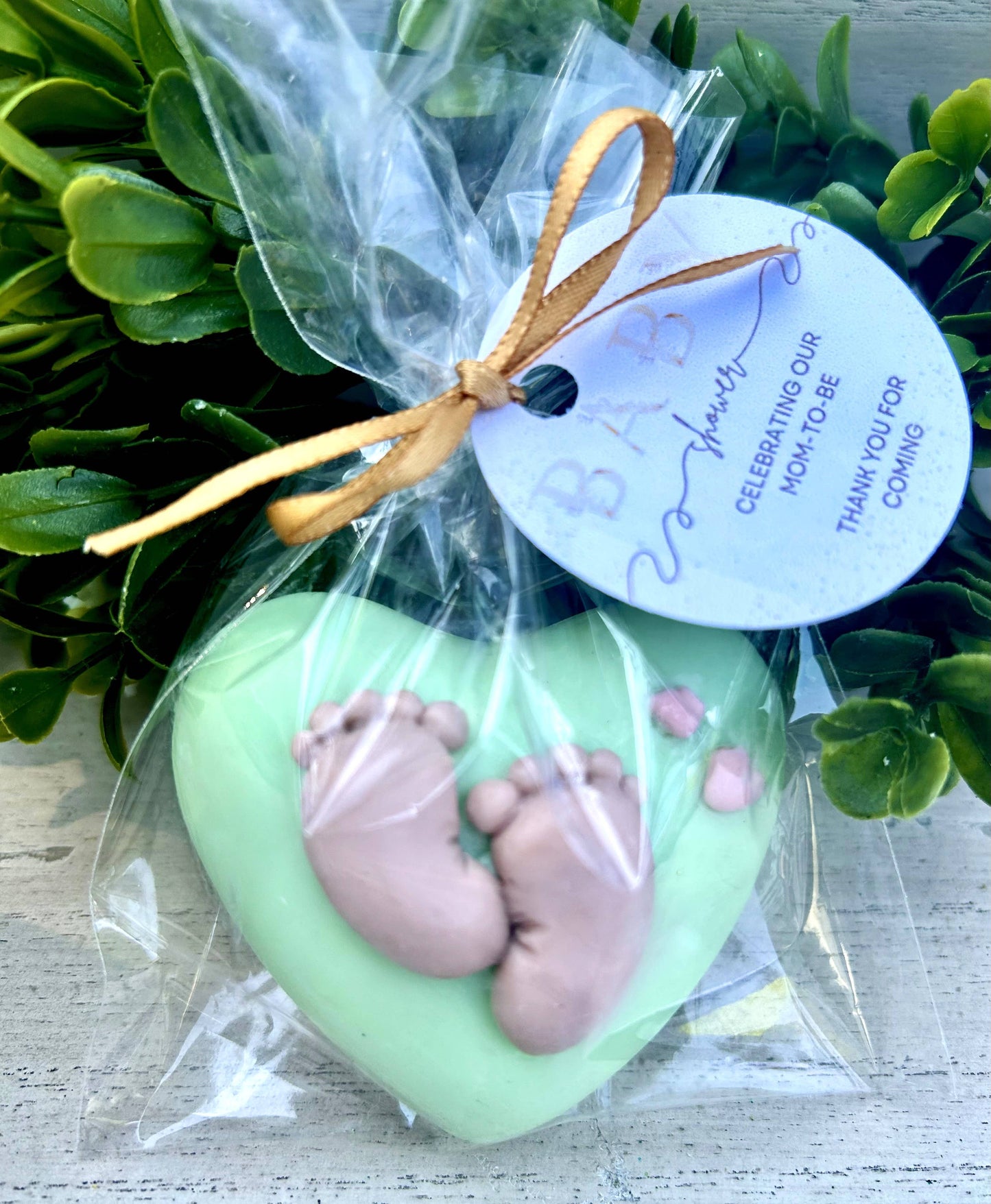Heart and Newborn Baby Feet Soap Favors
