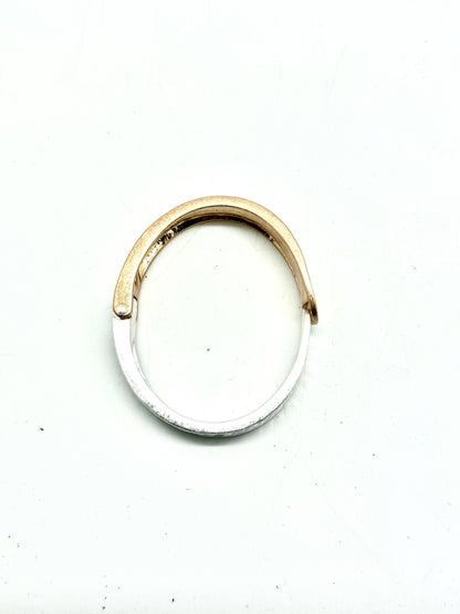 Bracelet Cuff w/Spring Matte Multi Metal Hammered 7”
