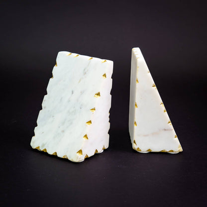 Gold Border Triangle Bookends (2 pc)
