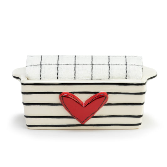 Red Heart Mini Loaf Pan with Towel