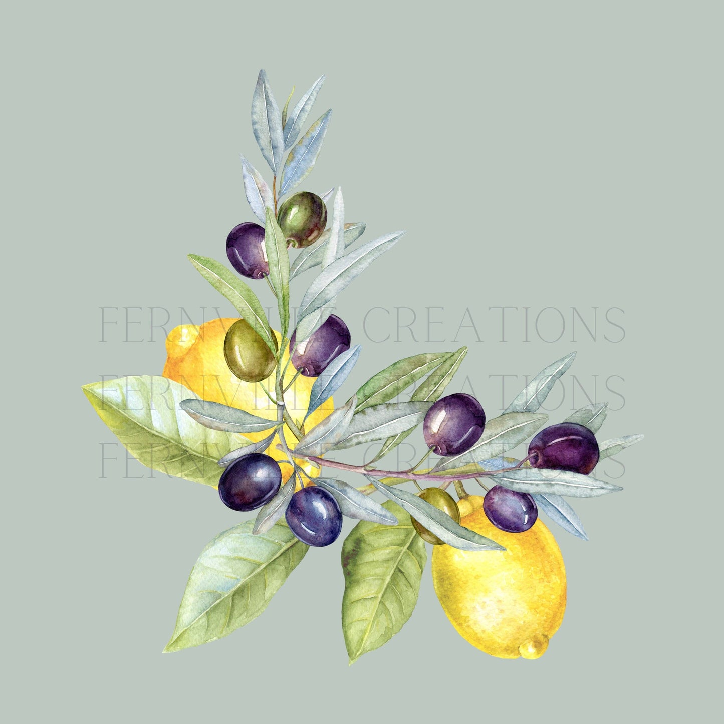 Lemon & Olive Waffle Weave Kitchen Tea Towel Farmhouse Decor