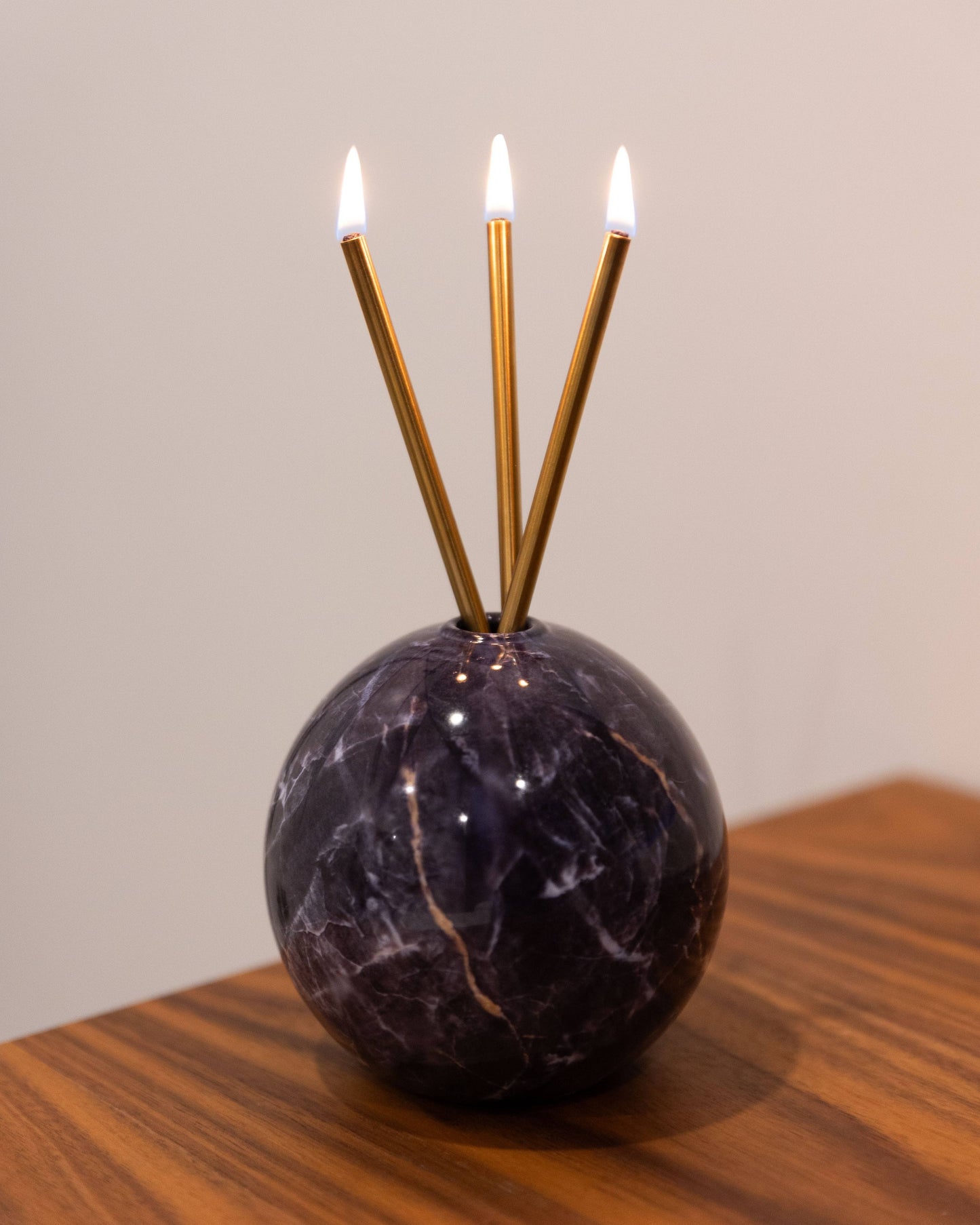 Neva Charcoal Marble Vase for Everlasting Candles