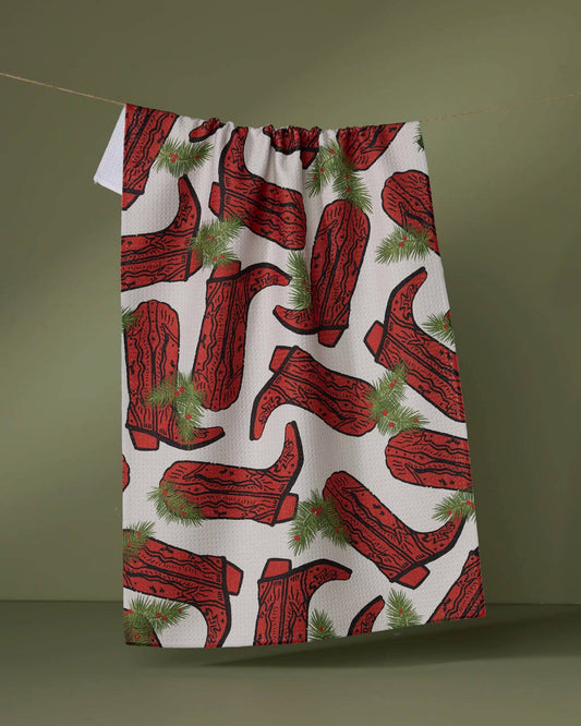 Geometry - Rodeo Red Tea Towel