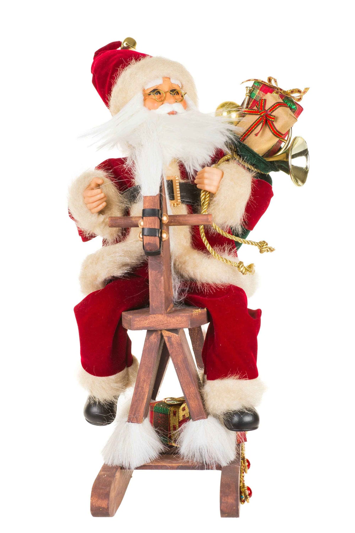 NEW-Crimson Rocking Horse Santa