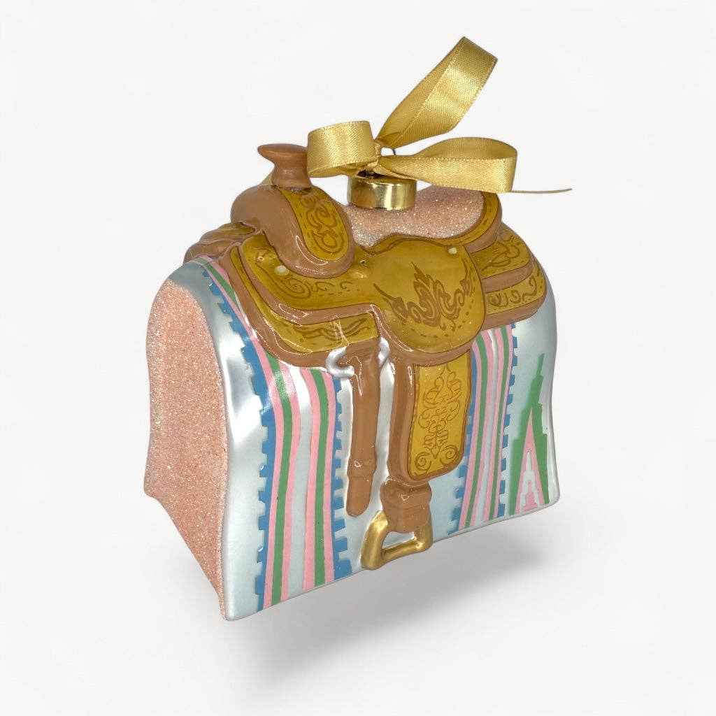 Western Saddle Blown Glass Texas Christmas Ornament | Texan Christmas 2026 Edition
