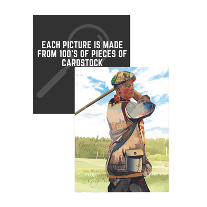 3D Collage Art | Golfer Male (40"x20")