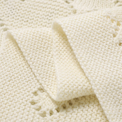 Receiving Swaddle Baby Blanket - Heart: Cream