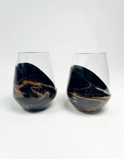 Resin Accented Wine and Entertaining Glasses Set - 2