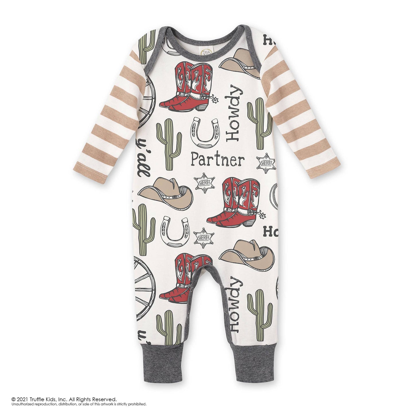 Western Cowboy Howdy Partner Cotton Romper