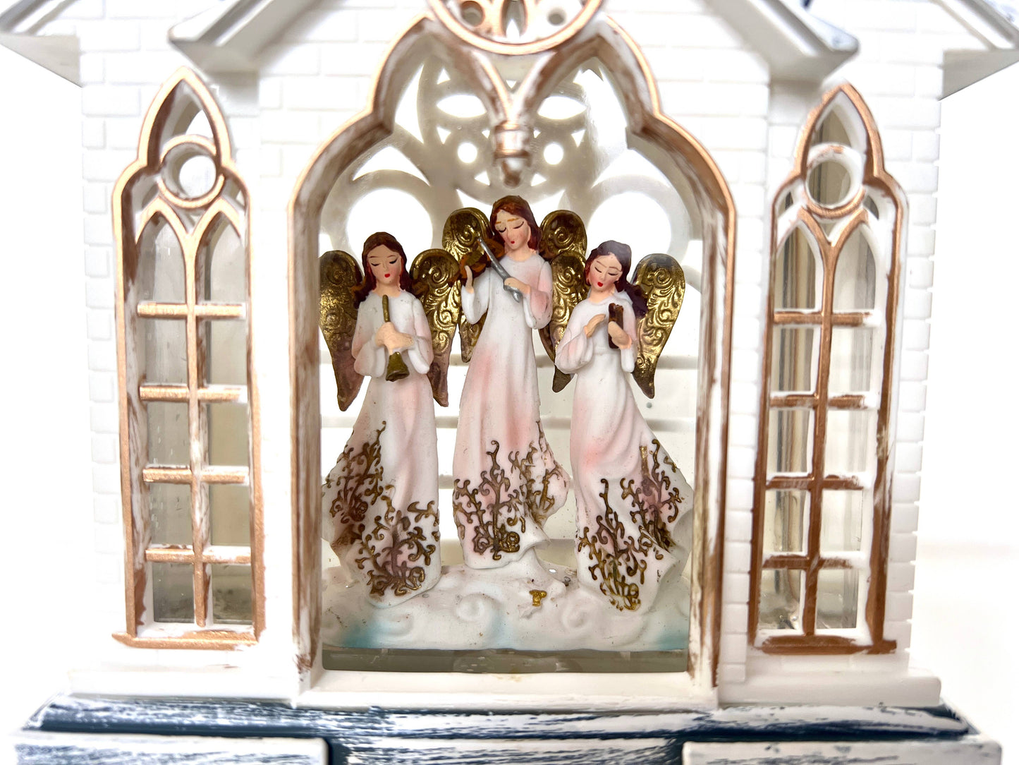 11" B/O Lighted Angel Church Glitter Globe - Nativity Decor