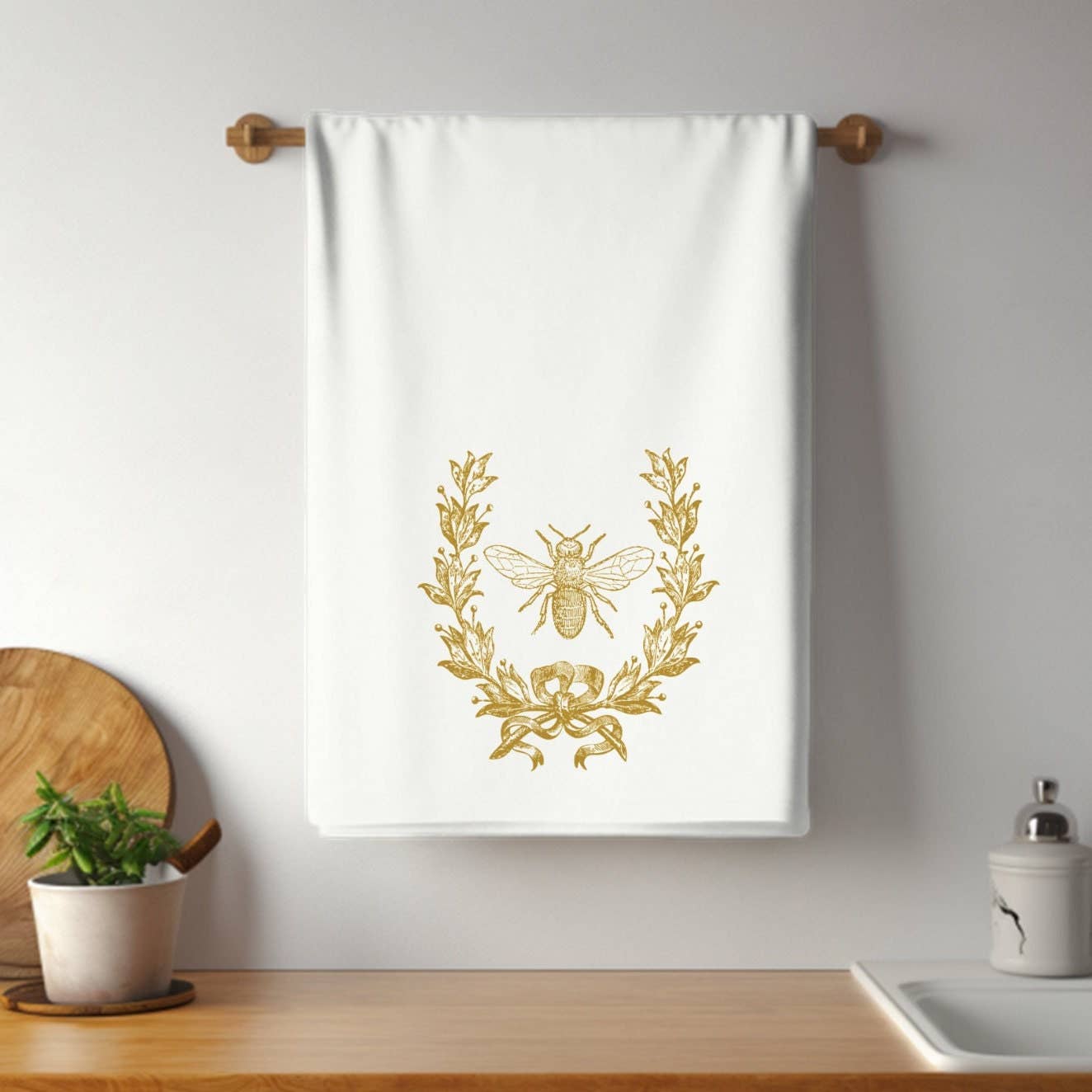 Gold Bee & Crest, French Inspired Luxury Towels, 3 Sizes