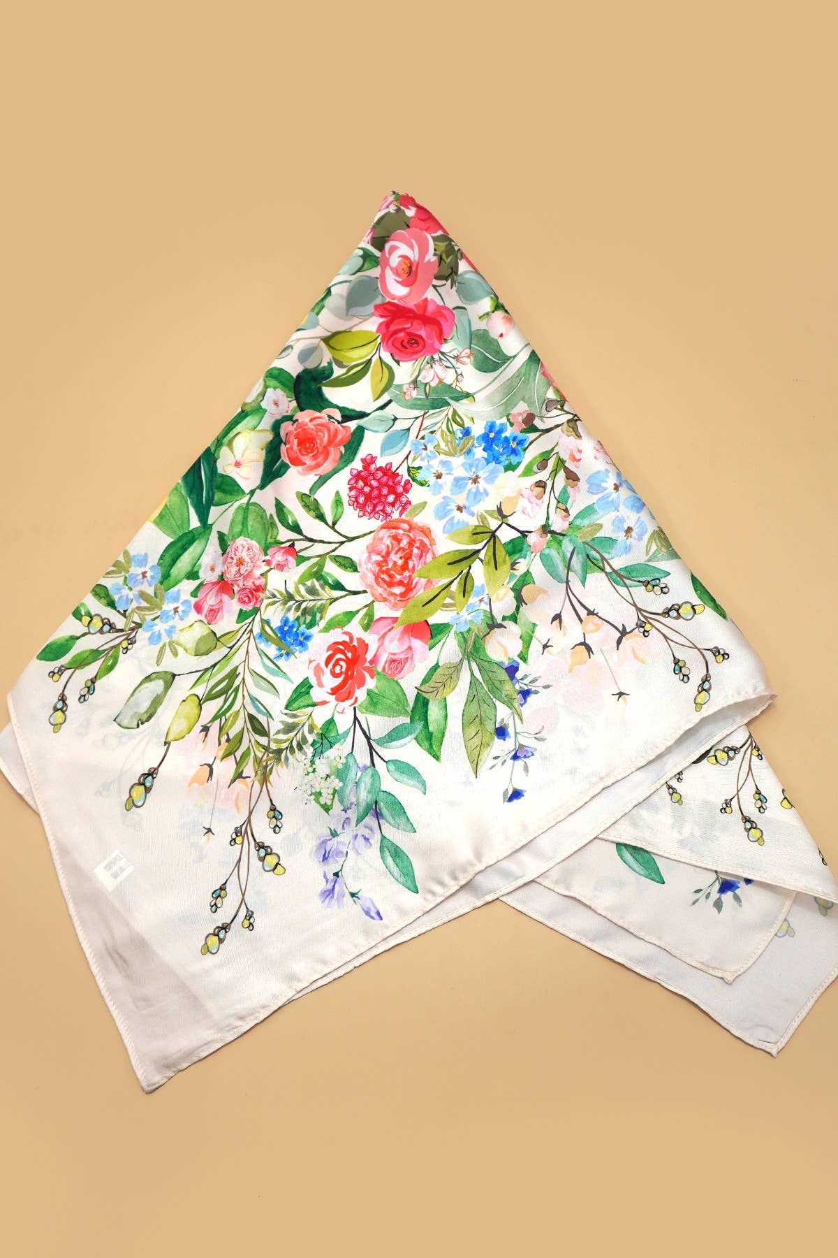 LARGE FLORAL PRINT BANDANA SCARF