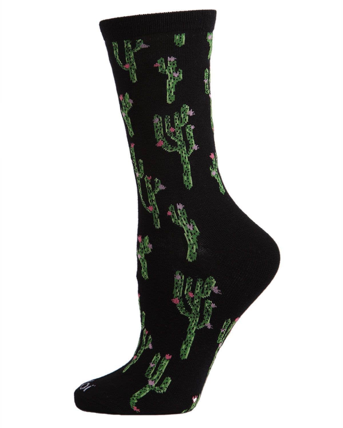 MeMoi Cactus Bamboo Blend Crew Socks