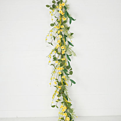 4ft Garland-Yellow Wild Daylily with Leaves