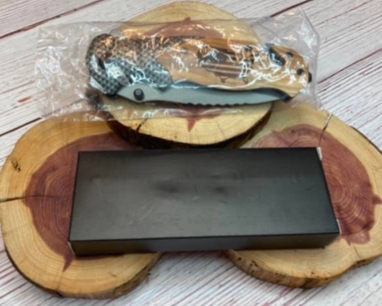 Quail Tail Laser Art - 250th Anniversary Knife 