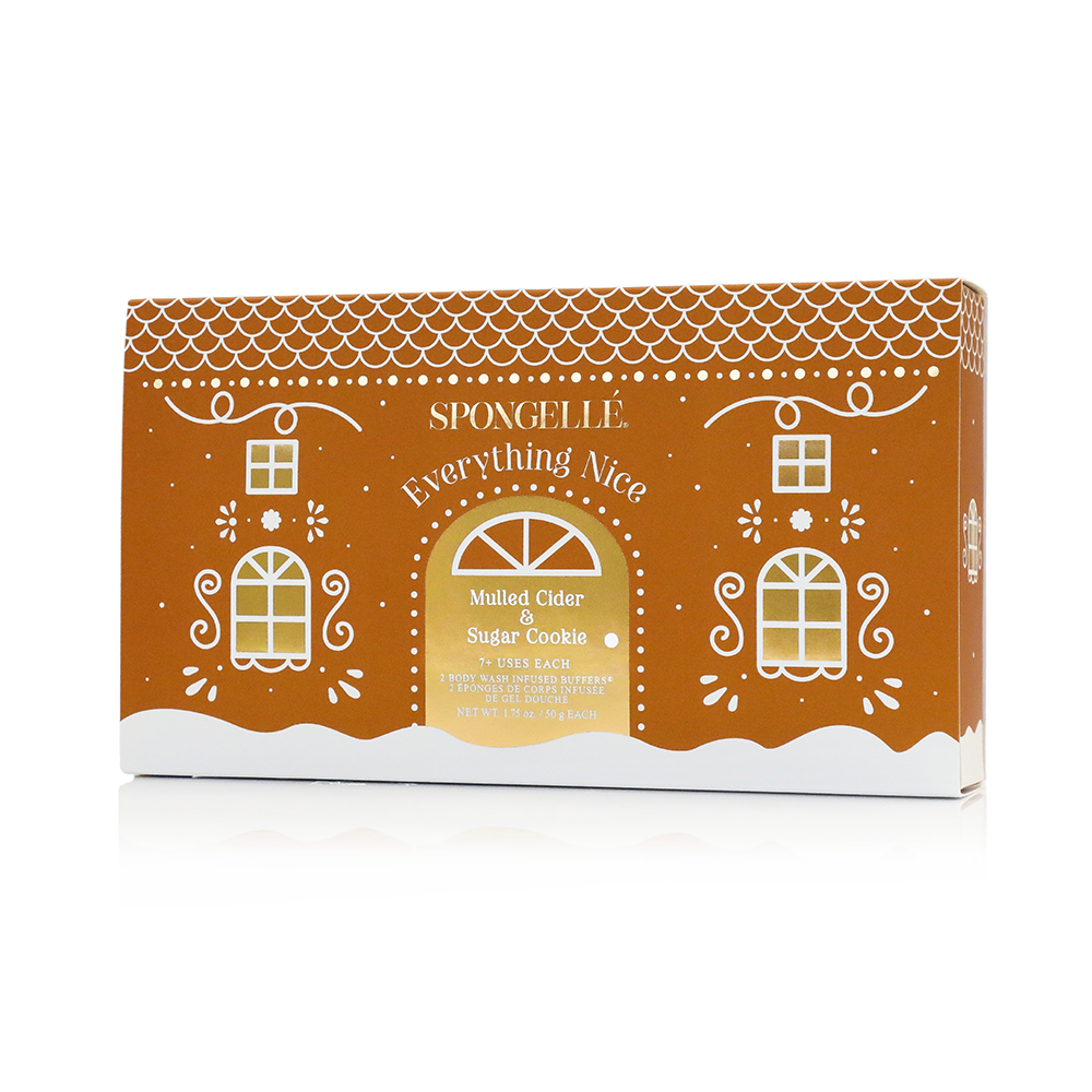 Spongellé | Navidad 2025 | Regalos para calcetines navideños | Regalos - Set de regalo navideño de pan de jengibre Everything Nice. Regalo de Navidad 2025.