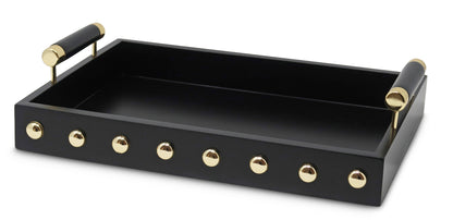 Decorative Tray with Gold Ball Deign and Handle