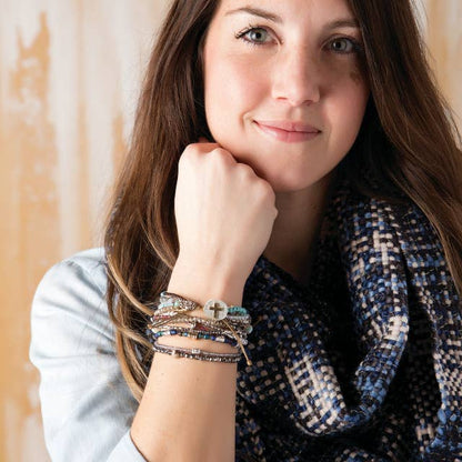 Beaded Prayer Bracelet Gray