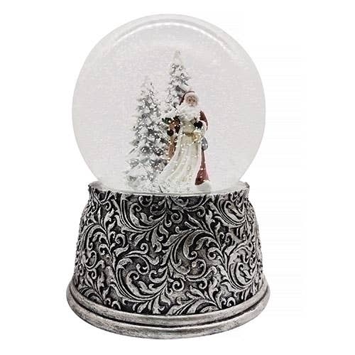 7" Santa Burgundy Snow Globe
