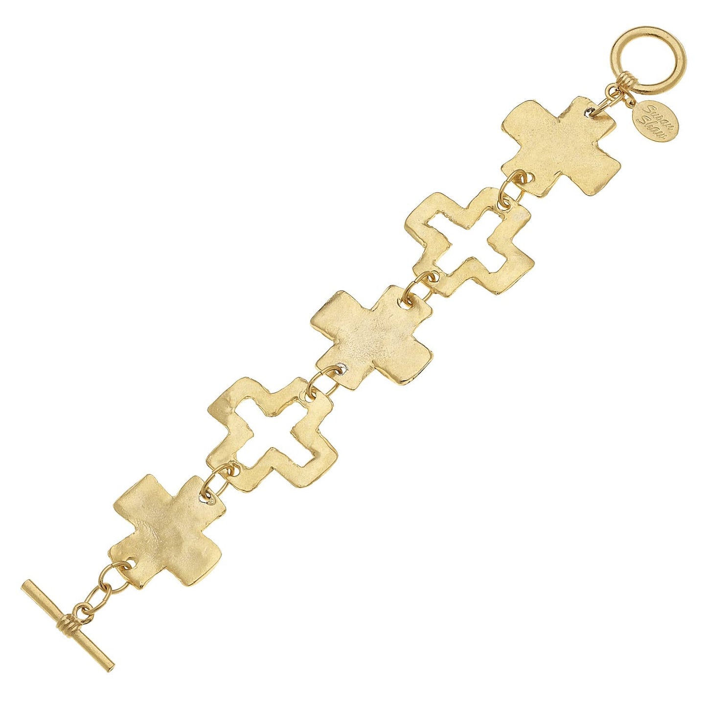 Gold Cross Toggle Bracelet