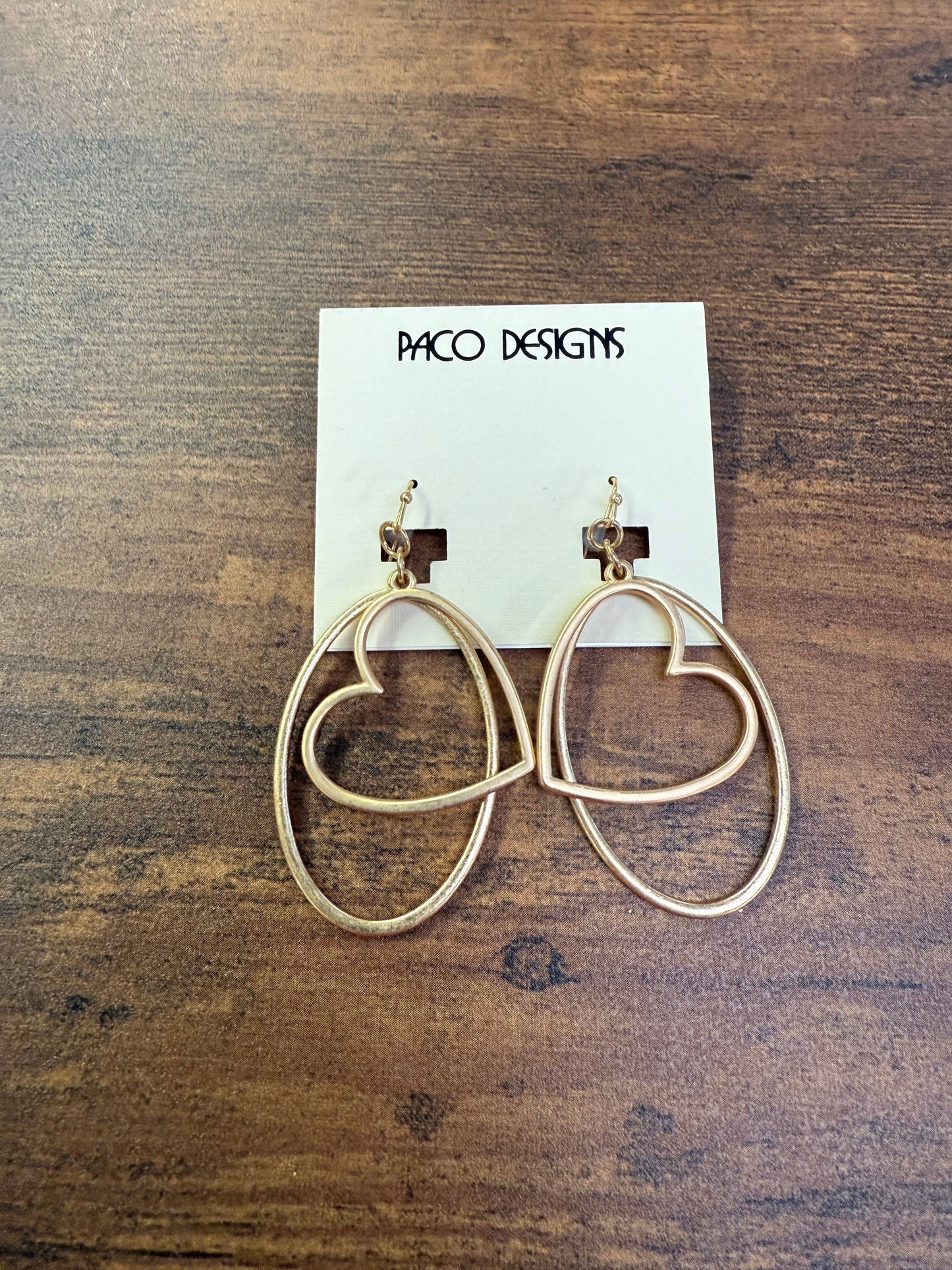 Oval Hoop & Heart Dangle Earrings- 3 Color Options