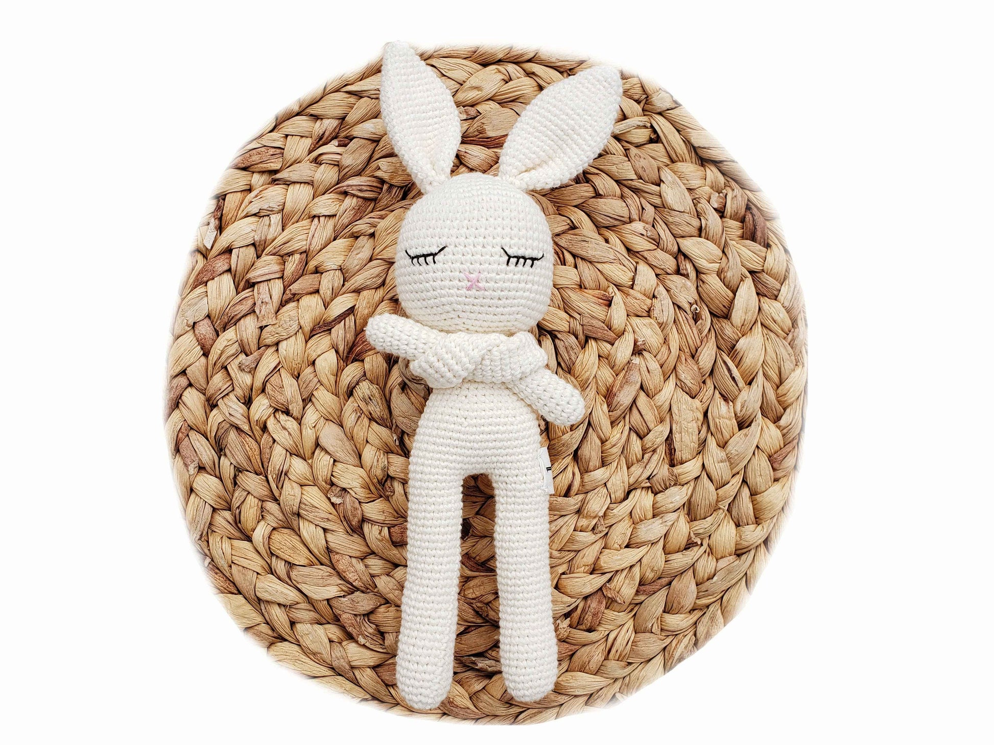 Sleepy Crochet Bunny Doll Standing Ears