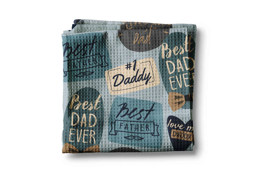 Fathers Day Kitchen Towel Best Dad Ever Daddy BBQ Grill