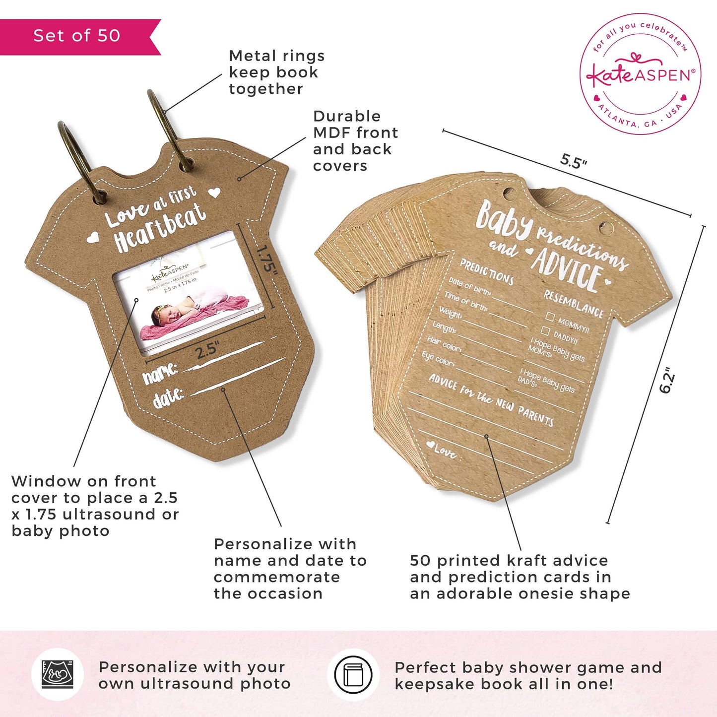 Kraft Onesie Baby Shower Prediction Advice Card Keepsake