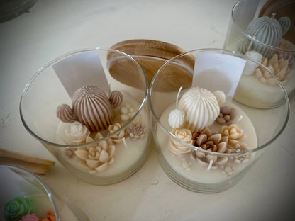 The Succulent Scented 3 Wick Cactus Candle Jar