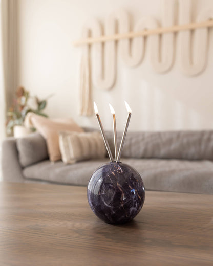Neva Charcoal Marble Vase for Everlasting Candles