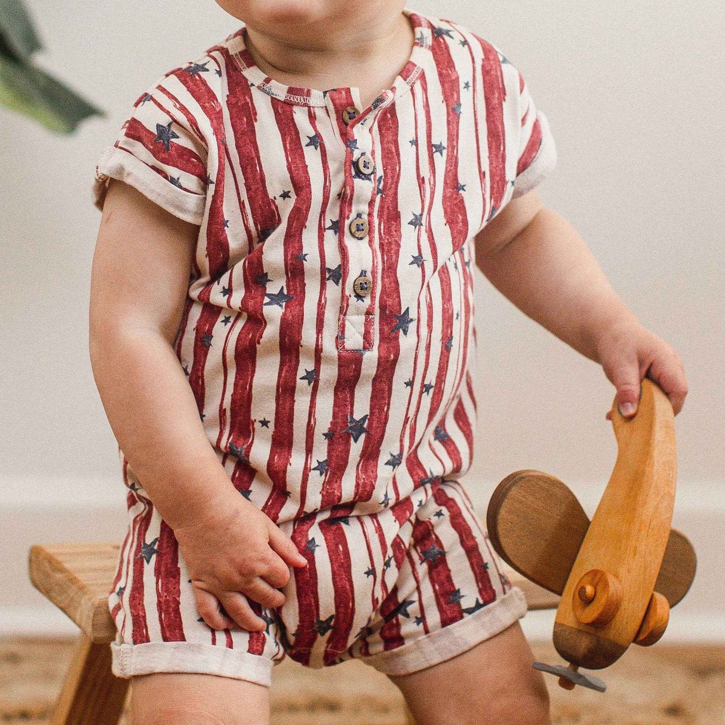 Stars & Stripes Baby Boy Romper: 18M