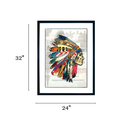 3D Collage Art | Indian Chief (24"x32")