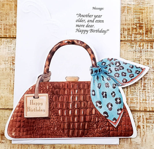 Birthday Crocodile Handbag Greeting Card