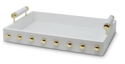 Decorative Tray with Gold Ball Deign and Handle