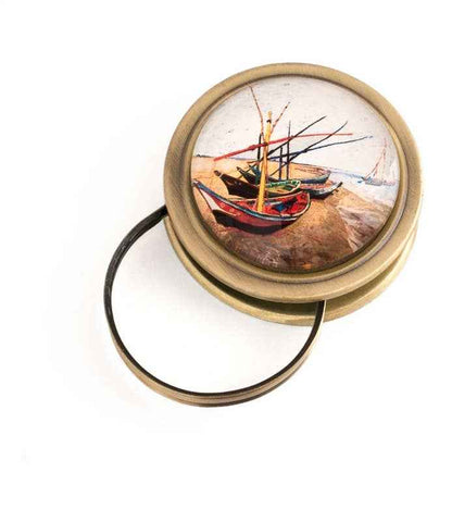 Fishing Boats On The Beach Folding Magnifier