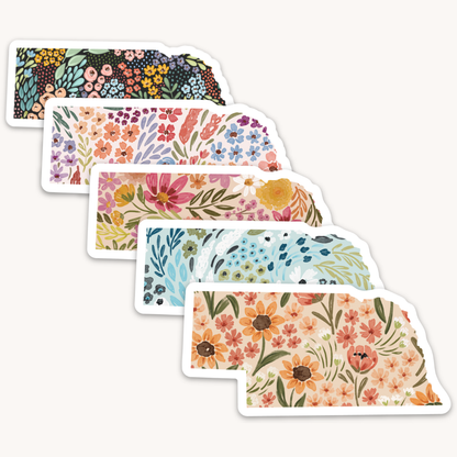 Nebraska Floral State Sticker
