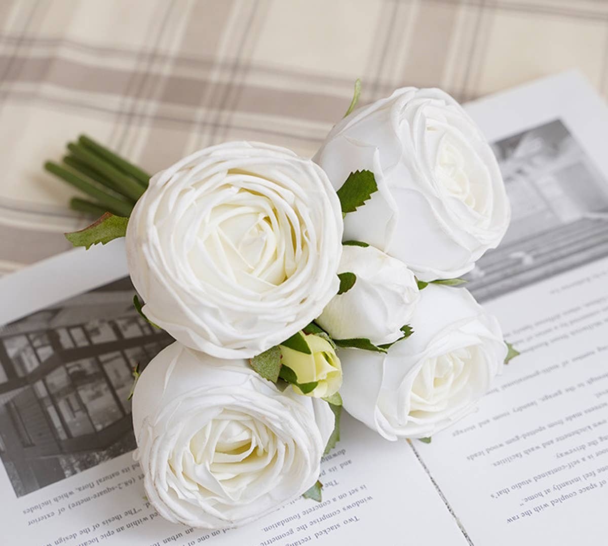 6-stem bundle-Real Touch Rose Bouquet