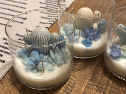 The Succulent Scented 3 Wick Cactus Candle Jar