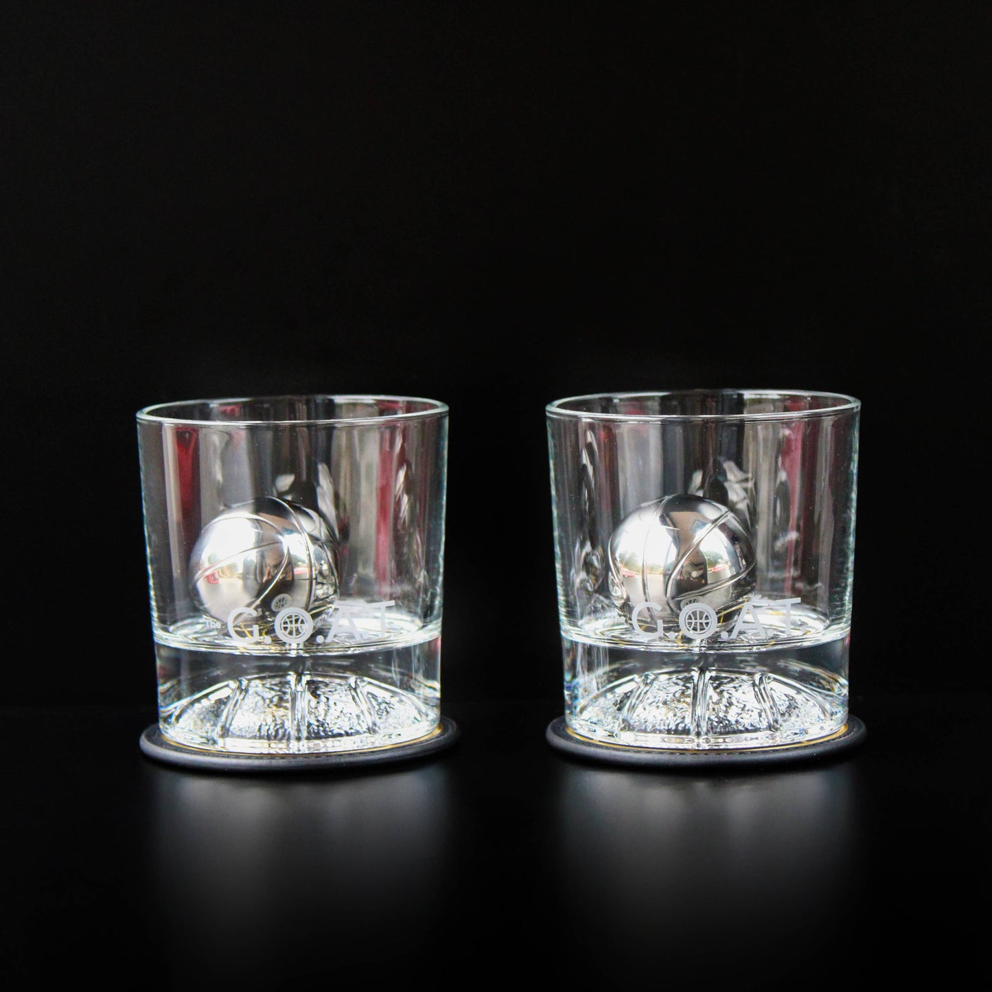 Whiskey BASKETBALL Glasses, Set of 2