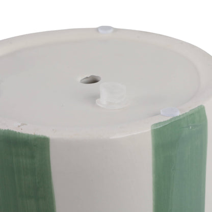 Sagebrook Home - Planters Set of 2 - Green/White Ceramic Striped, 6/8 in.