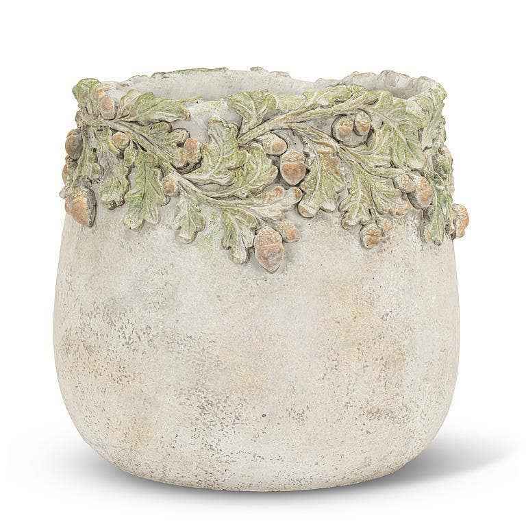 Oak Leaves & Acorns Planter