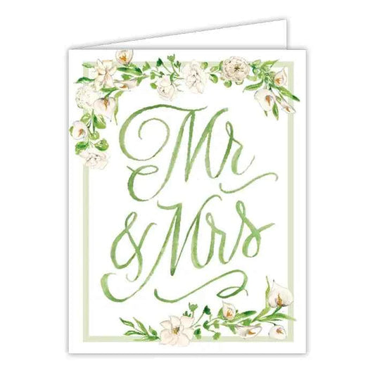 Mr. & Mrs. Floral Crest Greeting Card