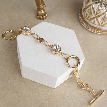 Statement Chain Bracelets with Reflective Crystals
