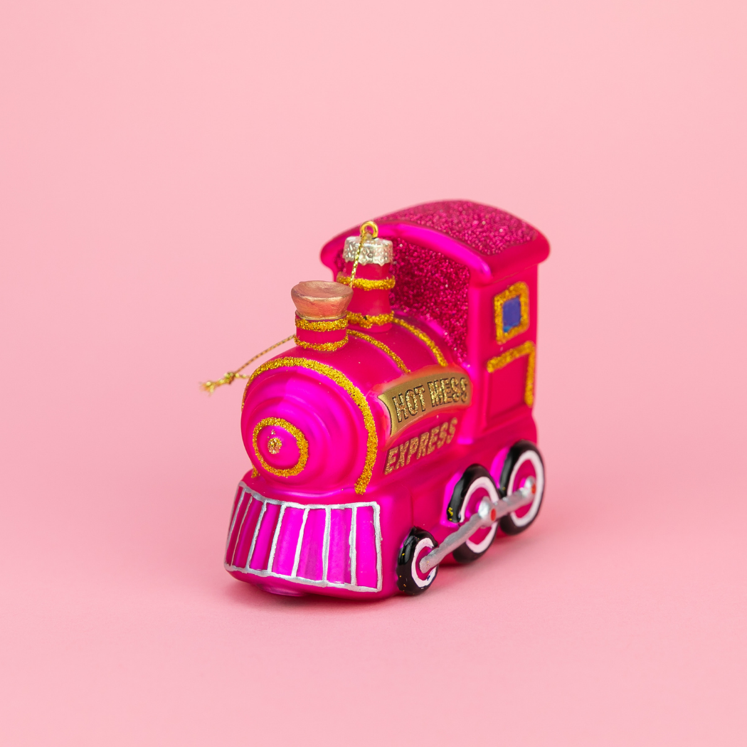 Chez Gagné - Hot Mess Express - Locomotive Train - Glass Blown Holiday Ornament